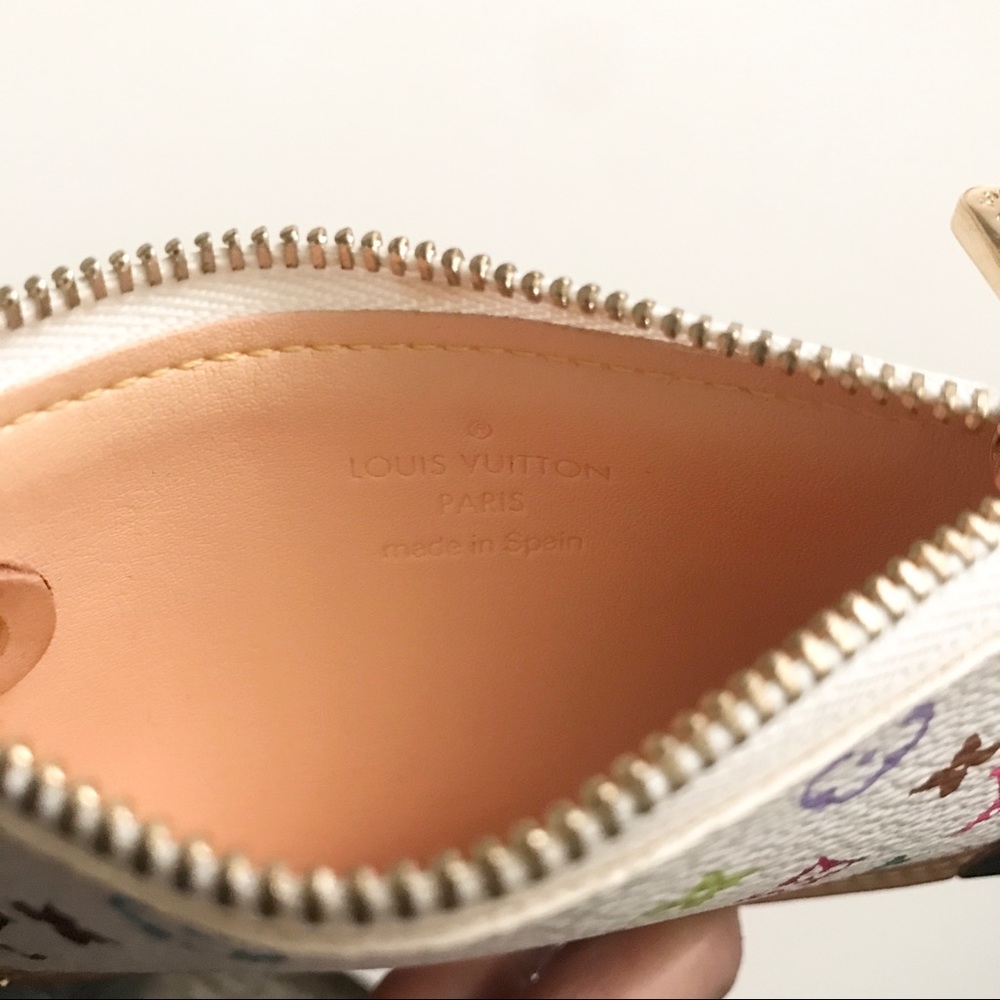 Louis Vuitton Multicolor Monogram Pochette Key Cles Pouch White Blanc Murakami - Picture 15 of 16